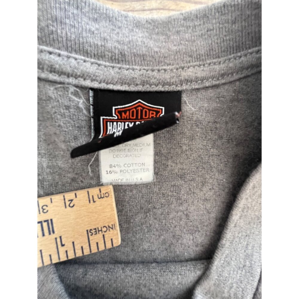 VTG Harley Davidson Graphic Print T-Shirt Mens M Double Sided Long Sleeve - Picture 4 of 7